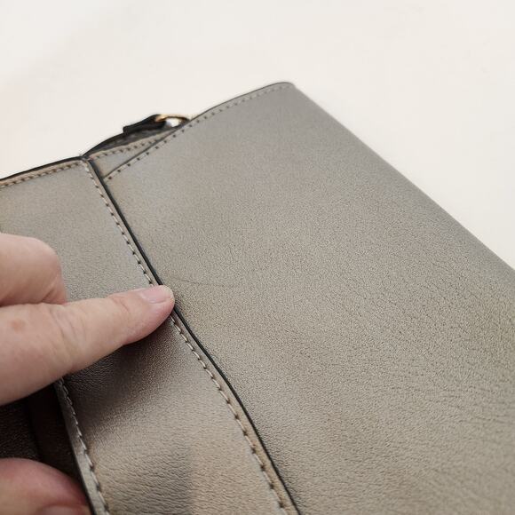 SUMMER & ROSE Celine Gold Silver Metallic Convertible Envelope Bag FLAWED - Picture 3 of 11